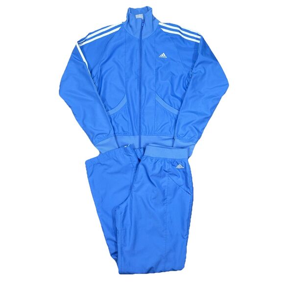 Adidas Womens Lavender Tracksuit Set Jacket & Pants Size Medium Swishy Baggy - Picture 1 of 7